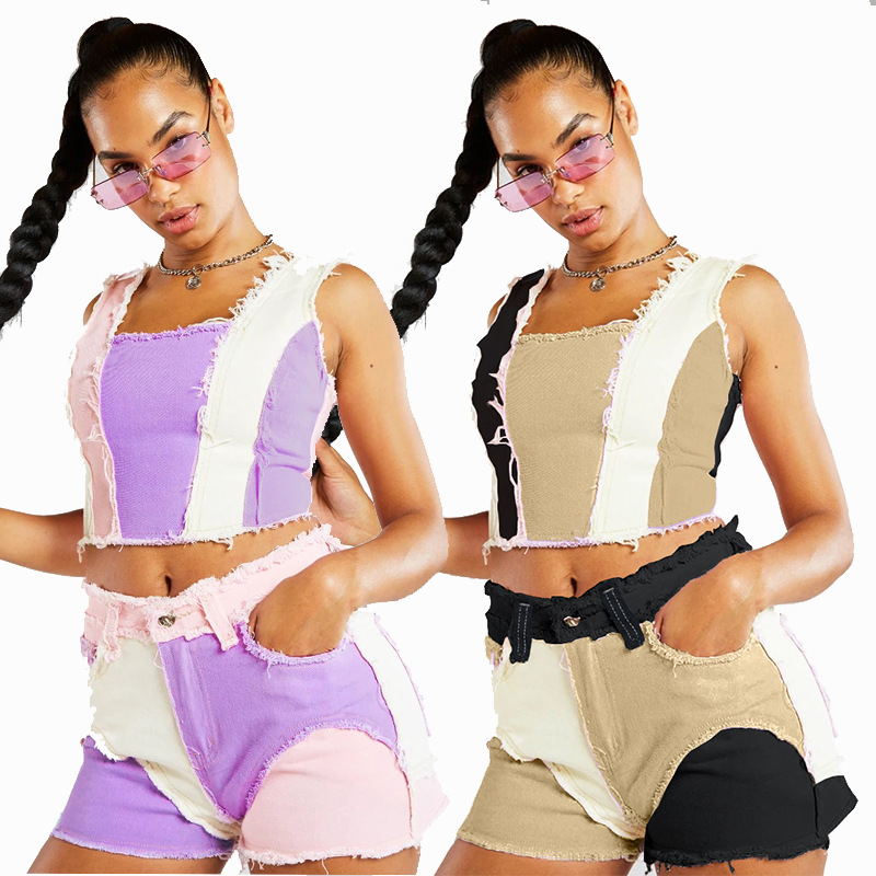 Fashion Mid-Waist Slim Fit Tor - огляд і ціна Shorts Denim Frayed