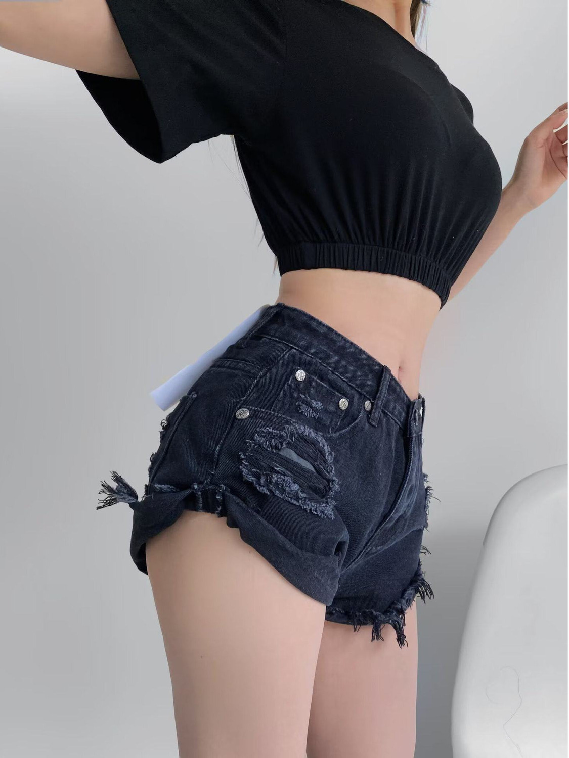 Women's Low Waist Distressed D - огляд і ціна Shorts Denim Frayed
