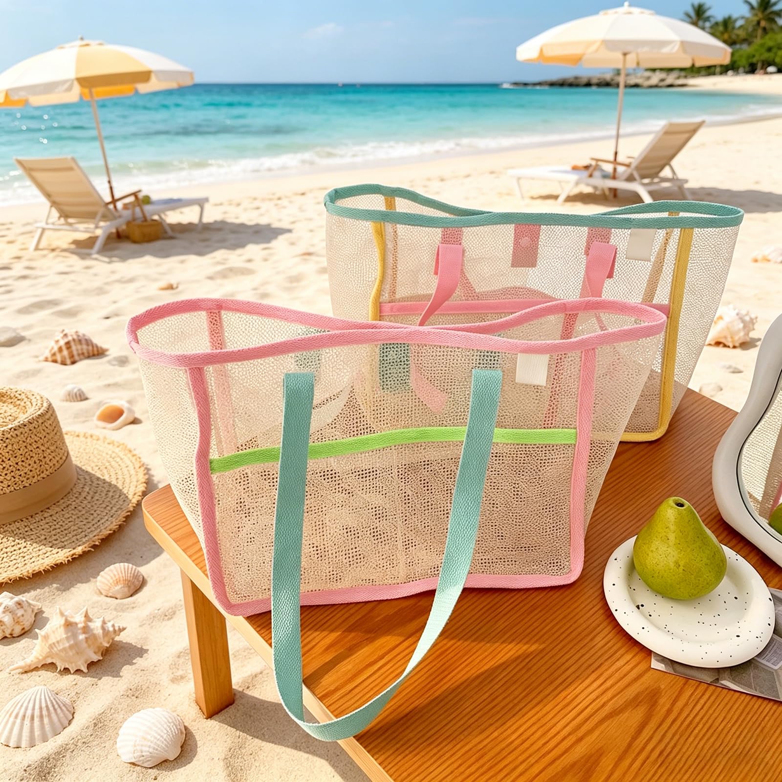 Beach Bags for Women Colorful  - огляд і ціна Tote Bag Beach