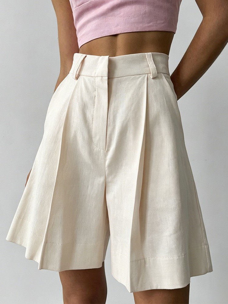 Casual Linen Wide Leg Shorts L - огляд і ціна Linen Pant Wide