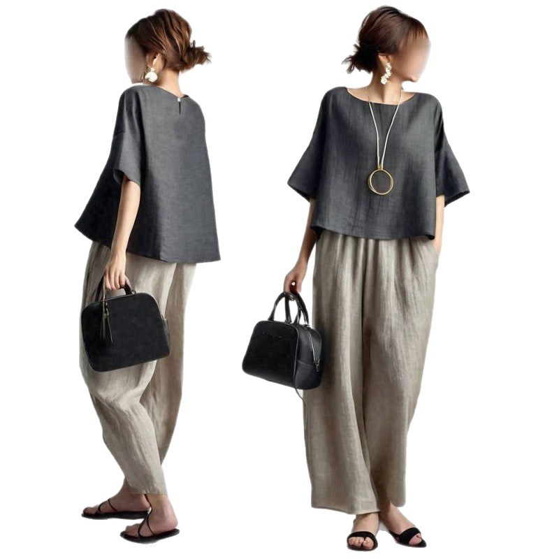 Two Pieces Women Pant Sets Sol - огляд і ціна Linen Pant Wide